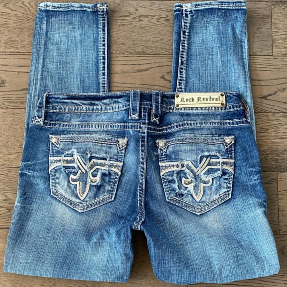 ❤️NeW❤️ ROCK REVIVAL NANNA SKINNY JEANS Size 28 - Picture 3 of 13